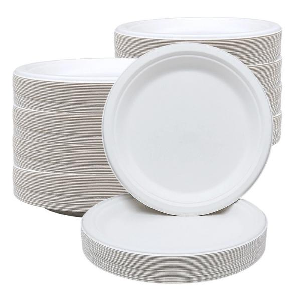 Fruit Eco Compostable Sugarcane Plates Round Biodegradable Sugarcane Bagasse