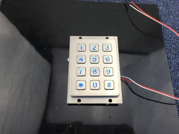 Quality 3*4 brushed keys 12 digit keypad metal numeric keypad for access controls system for sale