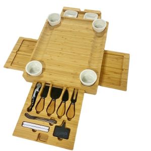 Wholesale Natural Bamboo Kitchen Cutting Board With Multifunctional Knives And Drawer from china suppliers
