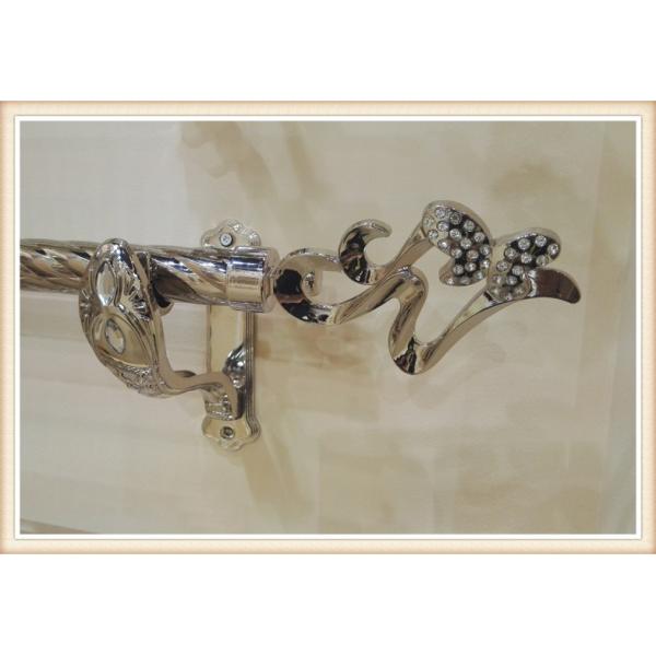 Classical delicate crystal zinc alloy curtain rod finials for home decoration