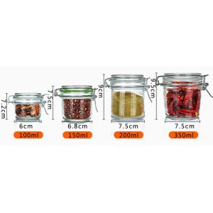 Round Sealable Shape Glass Jars Empty Transparent Glass Jar With Lid