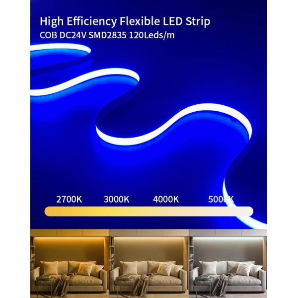 5*13 RGB COB LED Light Strip Dimmable 10W DC24V IP67 Waterproof Neon Light Strip