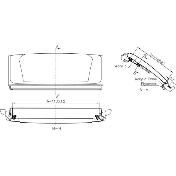 Self-Propelled/Trailer Rvs Vsw Parabolic Roof Window for RV Truck Camper Motorhomes DIY