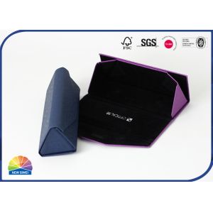 Triangular Collapsible Foldable Gift Box Pack Glasses Flocking Inside