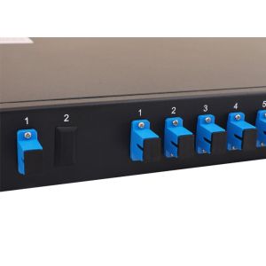 Rack Mounted 1x16 PLC Fiber Splitter 1U Pre Loaded With SC Adapter