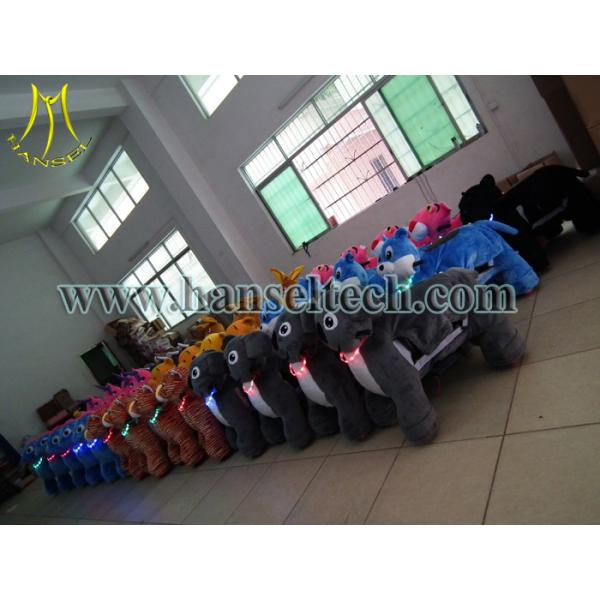 Hansel low price battery operated stuffed children plush riding animal and best theme park rides