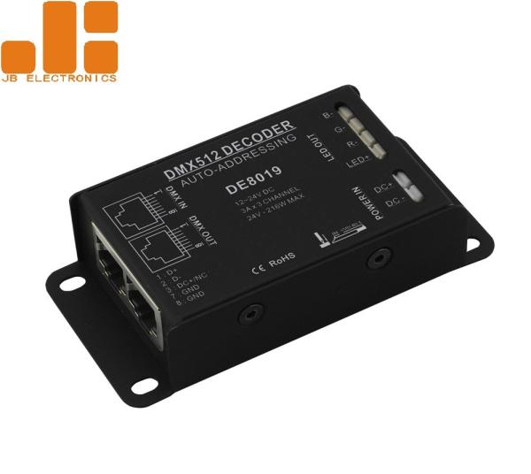 Quality DMX512 Decoder Led Light Controller 3A*3CH Auto - Addressing With Aluminium Shell for sale