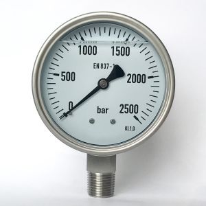 Wholesale 4" 2500 bar Bayonet Ring Manometer SUS 316 Tube/Socket 1/2 BSP All Stainless Steel Pressure Gauge from china suppliers