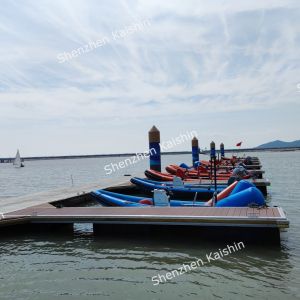 Portable Aluminum Alloy Floating Docks Marina Pontoon With Mooring Cleats And