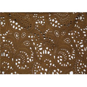China 0.45 Mm Perforated Leather Fabric , Brown Suede Perforated Leather Material on sale