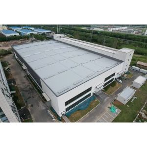 China Galvanized Column Steel Structure Warehouse With Sandwich Panel Roof Panel on sale