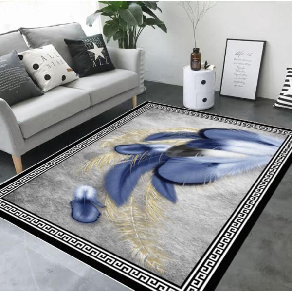 3D Printed Feather Abstract Pattern Carpets for Living Room Floor, Sofa and Bedroom