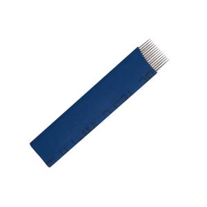 China Blue 14Pins Flat Permanent Makeup Needles Eyebrow Liner Tattoo Needles on sale