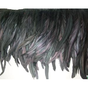 Wholesale Black Rooster Cock Coque Feather Trim With Satin Ribbon Tapes And Chicken Feather from china suppliers