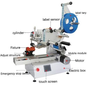 Food Can Label Applicator with Semi Automatic Round Flat Bottle Labeling
