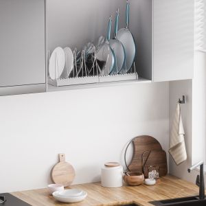 Standing Type Expandable Pot Lid Holder , Kitchen Pot Rack Organizer