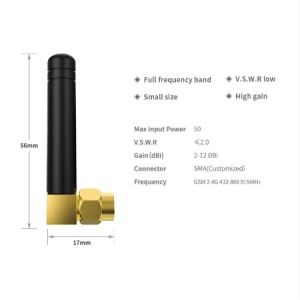 Vertical Polarization 2dBi 3dBi 5dBi 700-2700Mhz 4G LTE Antenna for Wireless