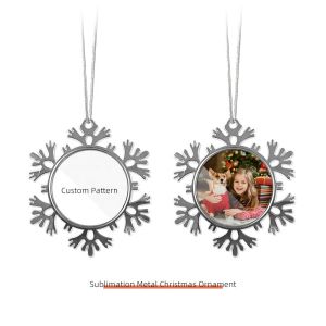 Sublimation Blank Christmas Ornaments Metal Snowflake Christmas Custom Christmas