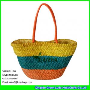 Wholesale LUDA new product 2016 wholesale colorful horizontal stripes straw beach bag from china suppliers