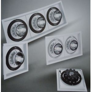 2015 new design alu led recessed downlight with single lamp, double lamps and