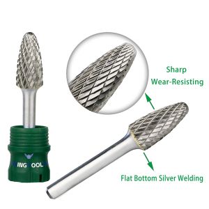 SF-5 Double Cut Tree Shape Radius End Burrs File 1/4'' Shank 45mm Length