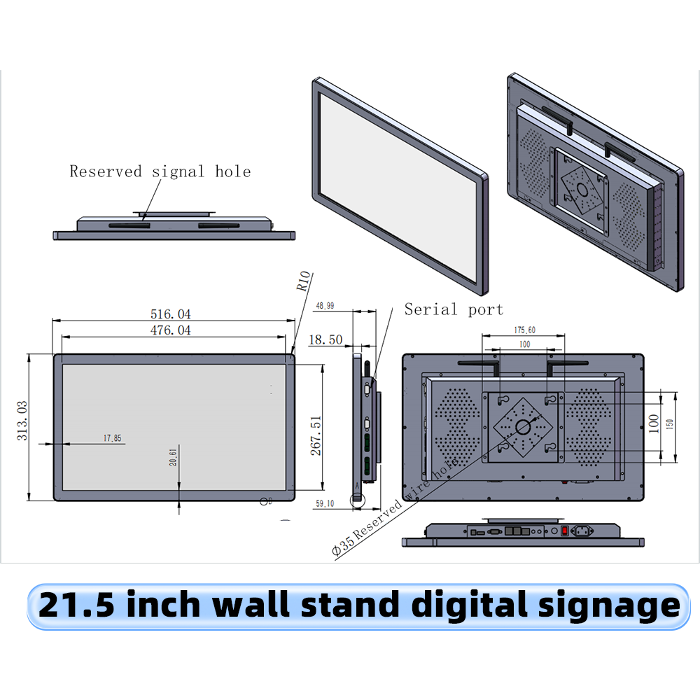 21.5 Inch Cost-Effective Narrowcasting Wall Mount Digital Signage Display for