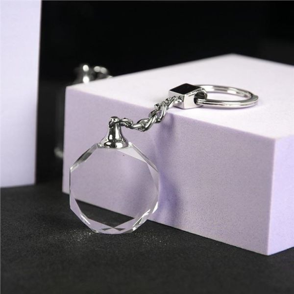 Quality Diffrent Shapes Of Crystal Keychain With 3d Laser Engravi... for sale