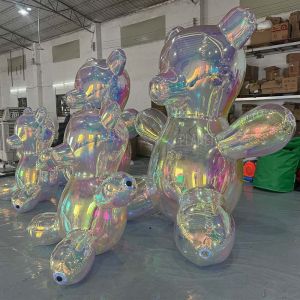Custom Airtight Inflatable Iridescent Mirror Bear Cartoon Model Inflatable