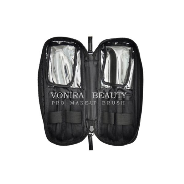 Professional Multi-Function Makeup Brush Zipper Bag Cosmetic Handbag Black Toiletry Travel Case