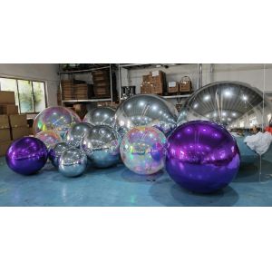 Double Layer Inflatable Advertising Balloons Silver Inflatable Mirror Ball