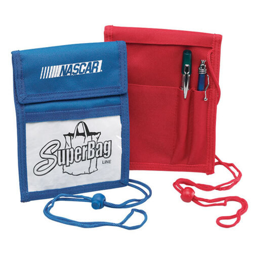 Quality Waterproof  Polyester Card Holder Wallet Zipper Lock With Long Sling for sale