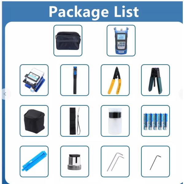 Outdoor Cable Assembly Fiber Optic FTTH Tool Kit Power Meter Cleavr