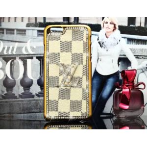 Bling LV leather PC hard Diamond Case For iPhone 4 5s 6s plus SAMSUNG galaxy S6