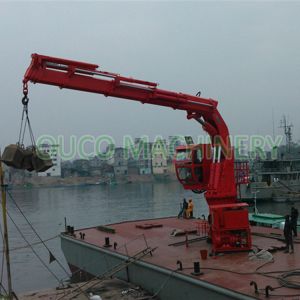 5T20M Folding Boom Crane , Offshore Pedestal Crane ABS Certificated