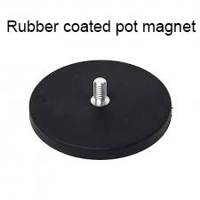 Wholesale D66mm rubber thread rod Rubber Coated magnets base Holding Magnet from china suppliers