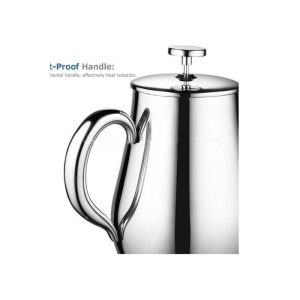 304 1000ml Pear Shape insulated stainless coffee plunger Double Wall