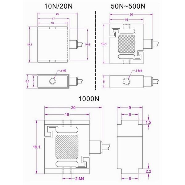 Micro load cell 20kg miniature tension compression sensor 200N
