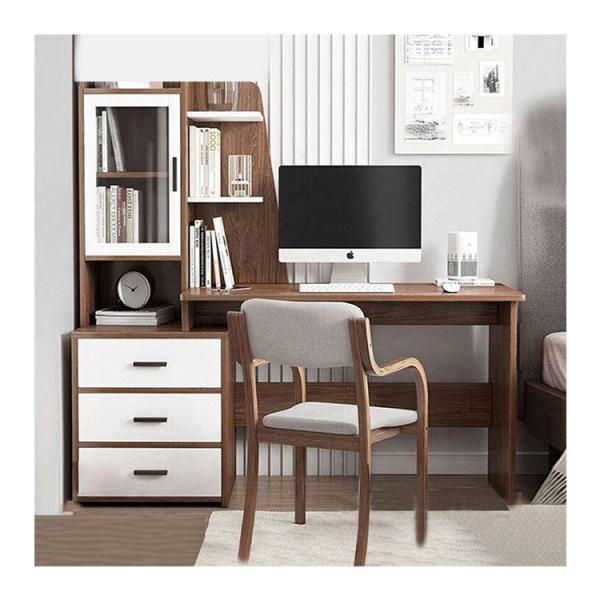Quality Minimalist Computer Table with Bookshelf and Drawer Cabinet for sale