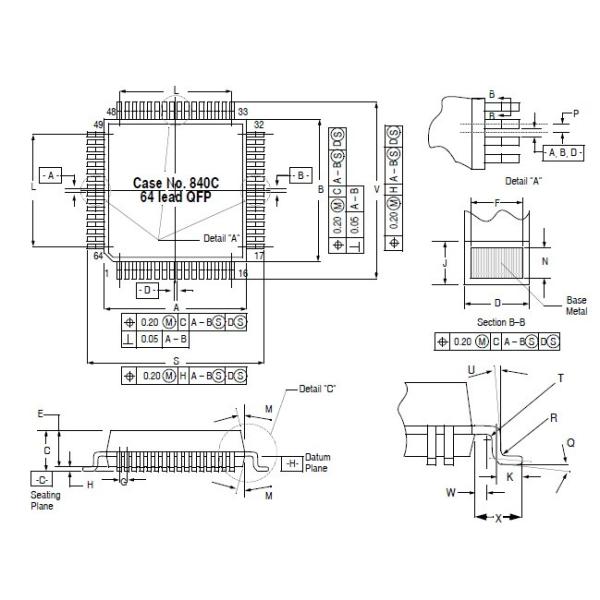 Integrated Circuit Chip HCMOS Microcontroller Unit 0MC68HC705H12CFN MOTOROLA