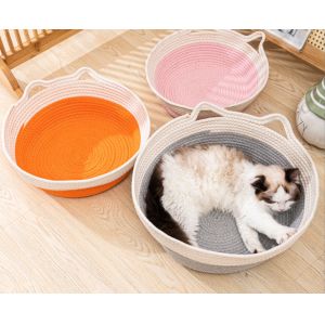 Macrame Cat Basket Bed Swinging Cat Hammock With Double Handle