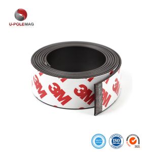 Customized Flexible Rubber Magnetic Strip with 3M Adhesive L1MxW20xT1mm