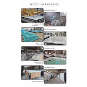 Freestanding Whirlpool Spa Hot Tub with 34 Jets and 6 Person Capacity for