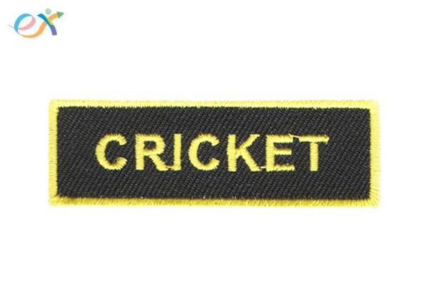 Quality Personalized Name Patches Iron On Backing Rectangle Shape With Merrowed Edge for sale