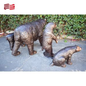 Life-Size Bronze Bear Sculpture Custom Metal Animal Statues for Artistic