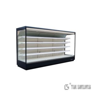 12 Volt Dc Display Freezer For Supermarket , LED lights Open Air Merchandiser