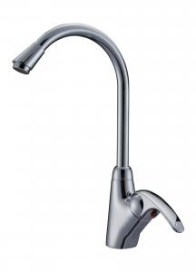 Wholesale Polished Single Lever Mixer Taps , Brass Ceramic Kitchen Sink Water Faucet with One Hole from china suppliers