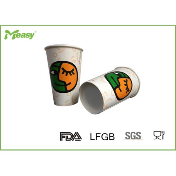 16 Oz Printed Cold Drink Disposable Paper Cups Food Grade , No Melting
