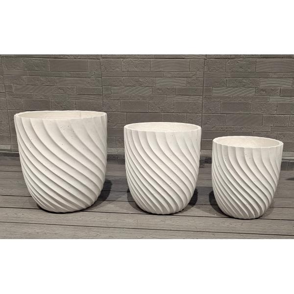 Character Textured Surface Fiber Clay Planter With Frost Resistant Character And