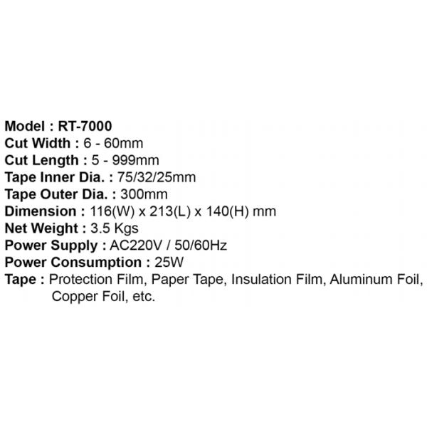 AC220V 50/60Hz Paper Tape Dispenser Machine RT-7000 Tape Dispenser