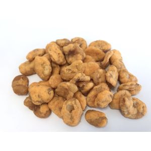 Split Dried Spicy Crispy Broad Beans Size Sieved Yellow Color Coated Seasoning